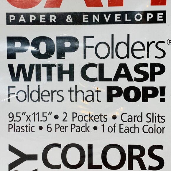 File Folders 3 Prong 2 Pocket Multi Color Pack of 6 Plastic 9.5" x 11.5" - Picture 2 of 5